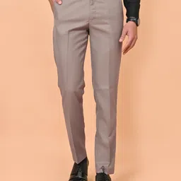 el cielo Men Regular Fit Grey Lycra Blend Trousers-picture-24