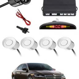 maties Car Parking Sensors - Set of 4 with Reverse Parking Camera (White)-254 White Reversing Electromagnetic Parking Sensors With Camera-254 Parking Sensor-picture-12