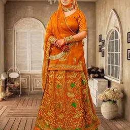 shree ambey trading Embroidered Semi Stitched Rajasthani Poshak-picture-17