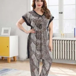 dsiya Women Top & Pyjama Set Beige Polka Print-picture-10