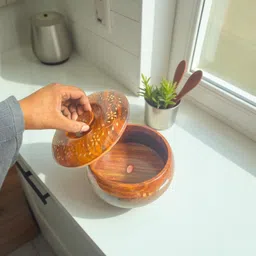 yusha handicrafts Sheesham Wood Roti Casserole Serve Casserole image 4