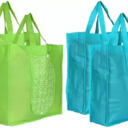 riyansh Shopping Grocery Bags Foldable, Washable Grocery Tote Bag with One Small Pocket, Eco-Friendly Purse Bag Fits in Pocket Waterproof & Lightweight Pack of 4 Grocery Bags-picture-16