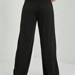 dockstreet Women Striped Black, White Track Pants image 3