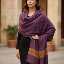 SR Collection Wool Striped Women, Men Shawl image 3