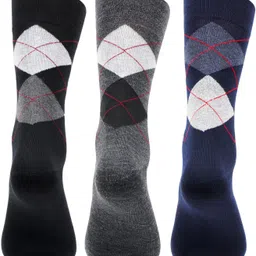 bonjour Premium Woolen Full Length Socks for Men Self Design Ankle Length image 3