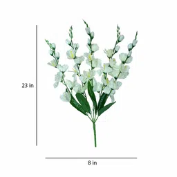 casacraft from pepperfry White Polyester Artificial Gladiolus Flower image 3