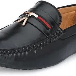 red lions Black Synthetic Leather Casual Loafers For Men image 4