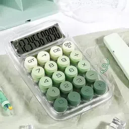rainrider Transparent Desk Calculator with Pastel Mechanical Buttons with 10 Digit Display Transparent Desk Calculator with Pastel Mechanical Buttons with 10 Digit Display Basic Calculator image 4