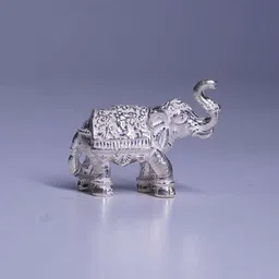 mahita collections Pure Silver Elephant Idol for Pooja 19G Decorative Showpiece - 2.54 cm image 3