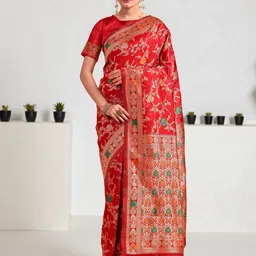 ffashion Embellished, Solid/Plain, Striped, Temple Border, Floral Print, Dyed, Woven Banarasi Art Silk, Cotton Silk Saree-picture-10