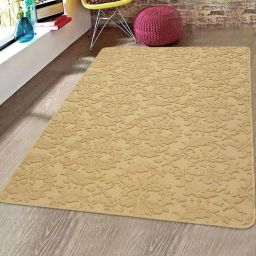 saral home Gold Microfibre Floral 4 x 6 Feet Hand Tufted Carpet-picture-22