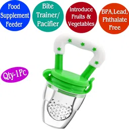 mastela Fruit/Food Feeder/Pacifier/Nibbler with Silicon Mesh in Box Packing (Green, Pack of 1) Teether and Feeder image 2