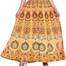 samjhi Women Flared Yellow Pure Cotton Trousers-picture-13