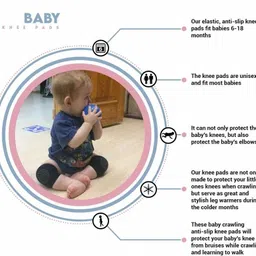 sbts Anti Slip Baby Knee Pads For Crawling, Soft and Comfortable(Black, 1 Pair) Black Baby Knee Pads image 4