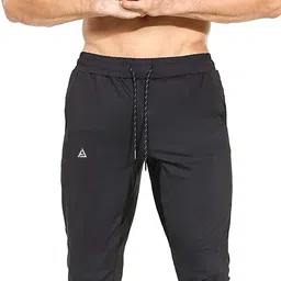 avolt Men Self Design Black Track Pants image 4