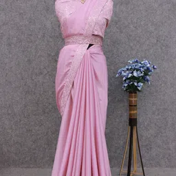 mionas Embroidered Bollywood Chiffon Saree image 1