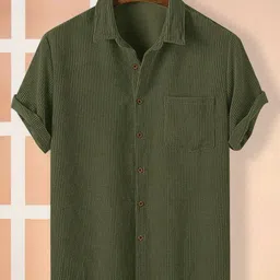 eyebogler Men Regular Fit Self Design Spread Collar Casual Shirt-picture-20