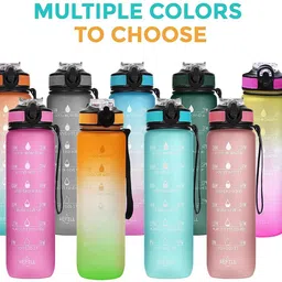 calist water bottle with motivational time maker lealproof BPA free sipper bottle kids 1000 ml Water Bottle image 1