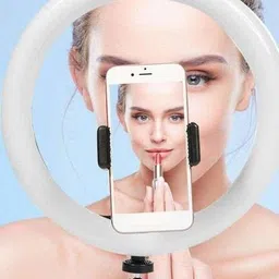 Shopment Selfie Ring Light Remote Control 3 Light Modes 11 Level Brightness Dimmable 3 Modes For Live Strieaming, LED Makeup Ring Light,Roposo Video Stand Ring Flash (White) Ring Flash (White) Ring Flash (White) Ring Flash image 4