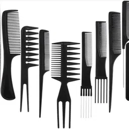 feelhigh cosmetics Hair Combs Salon Styling Tools Comb Set 10 Piece (Black)-picture-21