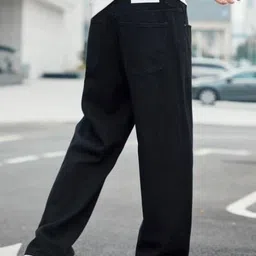 nufair Men Loose Fit Mid Rise Black Jeans image 3