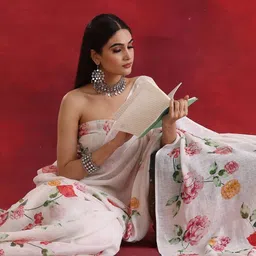 Embroidered, Solid/Plain Bollywood Chiffon Saree-image-17