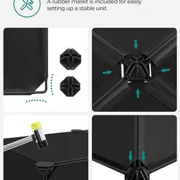 yozo 2 Door 6 Shelf Plastic Collapsible Cupboard PP Collapsible Wardrobe image 4