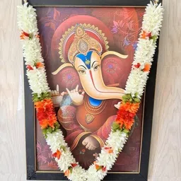 shri krishna store Tradition Artificial Mala for god photo frame death person Soft Febric item Garland image 2