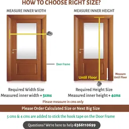 turtlegrip Door Mosquito Net with Full Frame Main Doors, New Autumn Leaf Design Polyester Washable Adults Mosquito Net image 2