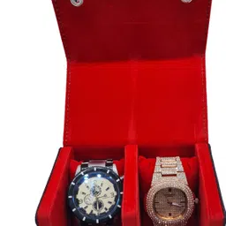 essart Premium 2 Slot Watch Keeping Box for Men Women PU Leather Watch Organizer Watch Box-picture-16