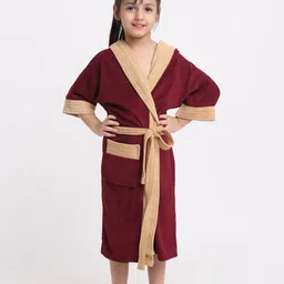 creeva Wine & Camel Large Bath Robe image 1