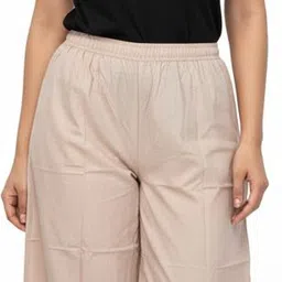 sinduk boutique Women Flared Cream, Black Pure Cotton Trousers-picture-27