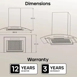 hindware DIVINA BLDC () Auto Clean Wall Mounted black 1400 CMH Chimney image 3