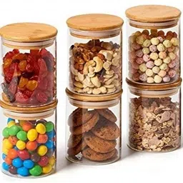 snika (Pack of 6) Snikka Glass Cookie Jar - 270 ml (Pack of 6, Clear) Glass Water/Juice Glass-picture-24