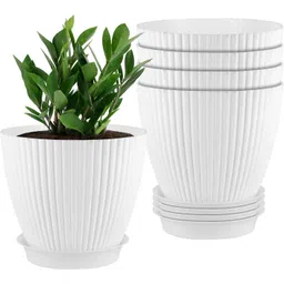 yamunex Flower Pots with tray for Home & Decoration Planters,Terrace,Garden Etc Plastic Vase-picture-32