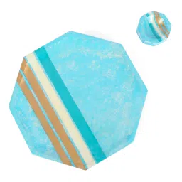 the home co. Blue Mango wood 15 Inch Hexagon Appetizer Platters image 4