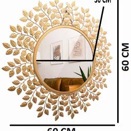 urban hamlet Sculpted Nature Radiance: Golden Leaf Stems Mirror Decorative Mirror image 3