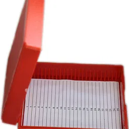 the labworld Slide box for 25 prepared slides microscope slide box with index,side box plastic Microscope Slide Box image 2