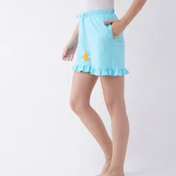 miss chase Solid Women Blue Basic Shorts image 3