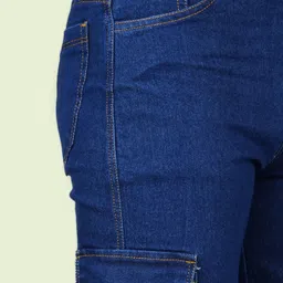 white leapard Men Loose Fit Mid Rise Dark Blue Jeans image 4