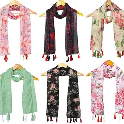 stolevilla Printed Chiffon Women Multicolor Scarf, Stole, Fancy Scarf-picture-35
