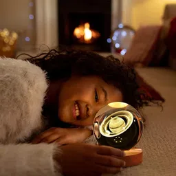 divine creations 3D Saturn Crystal Ball Lamp with Wooden LED Base - Perfect for your Home Night Lamp image 5
