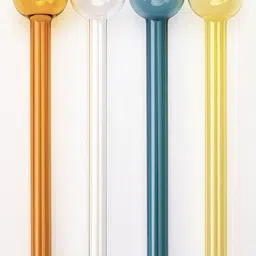 wishingbell natural Borosilicate Smoking Glass Pipe Fume Pipe 6" (4 Pcs) - Multicolor Oil Burner Borosilicate Glass Outside Fitting Hookah Mouth Tip image 4