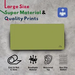 Sigma One Olive Green Printed Keyboard Mouse Pad Mat - Anti-Slip & Waterproof Non Slip Base Mousepad image 3