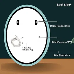 sanif SHOP_Oval LED Mirror For Bathroom Size 18x24, Decorative Mirror with Lights Bathroom Mirror image 4