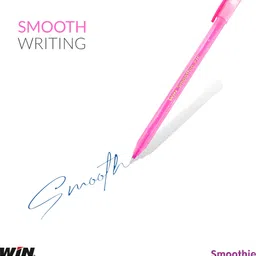 win Smoothie 80 Blue Pens | 0.7 mm Tip | Smooth Writing | One Time Use | Use & Throw Ball Pen image 4
