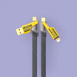 OSM USB Type C Cable 6 A 1 m Braided 4 in 1 65W PD/Quick Charging Cable Compatible for i-phone & Android with MFI Certified DC131 image 2