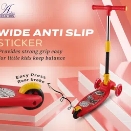 ankur creation 360 Degree Wheels Pluto Kids Scooty for Kids with Adjustable Height Kids Scooter image 4