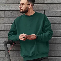 biancistelle Men Full Sleeve Solid Sweatshirt image 1