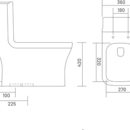 ceramic One Piece Water Closet Western Toilet/European Commode Square With Soft Close Seat Cover For Lavatory, Toilets (S-Trap Outlet Is From Floor) Western Commode image 2